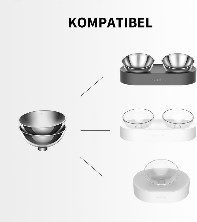 PETKIT Cybertail Stainless Steel Metal Bowl Replacement Set of 2 Fresh Nano & Cybertail Fresh Nano Metal