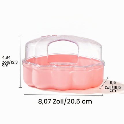 BUCATSTATE Hamster Sand Bathroom, Hamster Sand Bath Sandpit Toilet with Shovel Sand Dry Bath Container for Chinchilla, Golden Bears, Gerbil (STABERPINK-L)