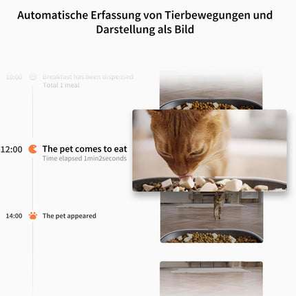 PETKIT Automatic Cat Feeder 2 Bowls with Camera, Automatic Cat Feeder, 5 L Cat Feeder, Automatic Feeder for Cats and Dogs, AI Function, 1-10 Meals per Day, 1-30 Servings