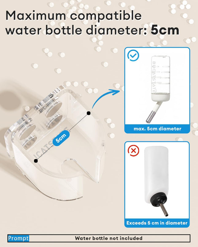BUCATSTATE Magnetic Hamster Water Bottle Holder, Drip Proof, Height Adjustable, Fits Bottles up to Ø 2 Inches, for Hamsters & Small Pets. Holder Only, No Bottle