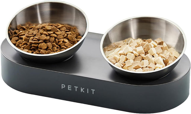 Petkit Cybertail Raised Cat Bowl Stainless Steel Tilted and Raised Food Bowls Food-Grade Non-Slip No-Spill Pet Feeding Bowls for Cats and Small Dogs