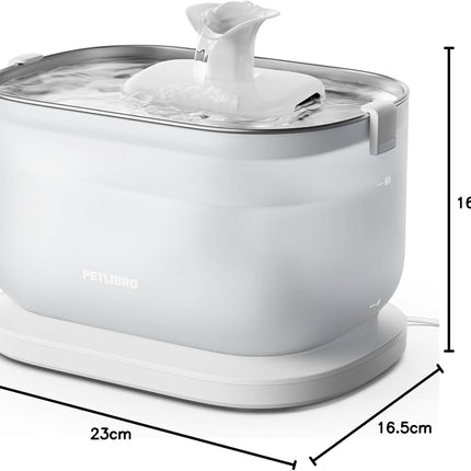 PETLIBRO Cat Fountain, Drinking Fountain for Cats with Wireless Pump, 2.5 L Dockstream Cat Fountain, Stainless Steel, 23 dB Ultra Quite, 2 Drinking Modes, Easy Cleaning, BPA-Free Cat Drinking Fountain