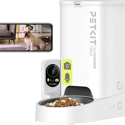 PETKIT Automatic Feeder with Camera, AI Automatic Cat Feeder, 3L Cat Feeder, Automatic Feeder for Cats and Dogs, 2.4G WiFi Intelligent App Control, 1-5 Meals