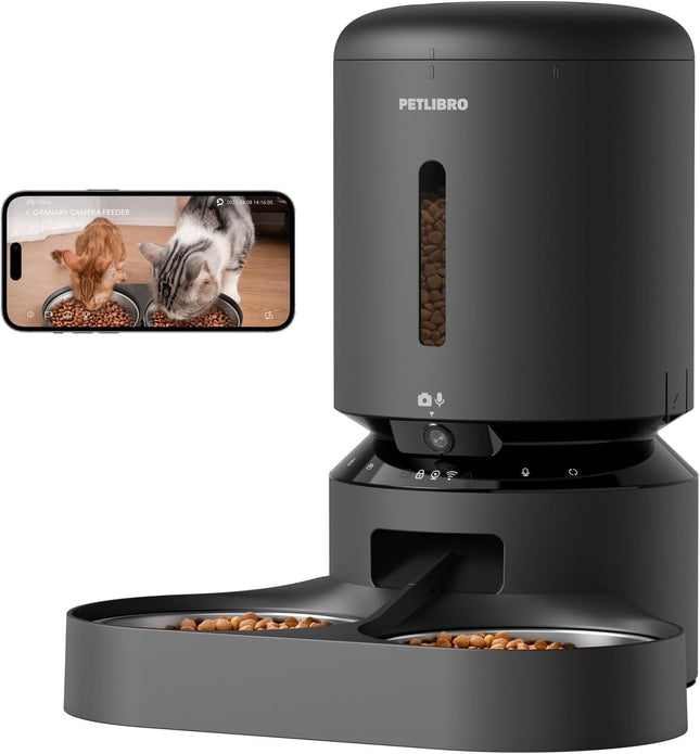 Petlibro 5L Automatic Cat Feeder 2 Bowls with 1080P Camera