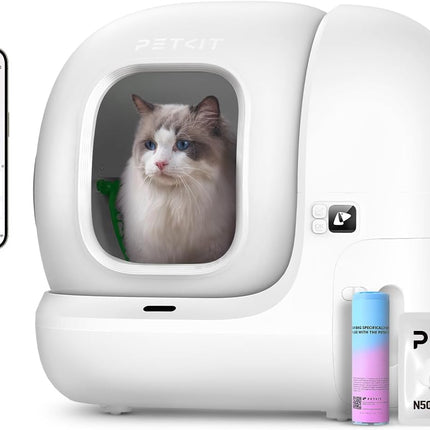 PETKIT Pura Max 2 Self-Cleaning Cat Litter Tray, 76 L Cat Litter Tray, Self-Cleaning, xSecure, Odour Removal, App Control, Large Capacity, for Multiple Cats (Deodorant and Sand Cushion Free, with N50)