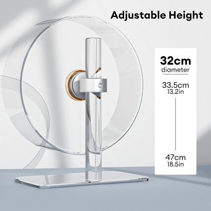 BUCATSTATE Exercise Wheel Hamster, 32 cm Acrylic Hamster Wheel Quiet with Adjustable Base Hamster Toy for Hedgehogs, Chinchillas, Roborowski Dwarf Hamsters, Gold Hamsters, Gerbil (Clear)