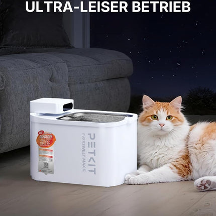 PETKIT Intelligent Pet Drinking Fountain, 3L Stainless Steel & BPA-Free, Quiet 26 dB with Motion Sensor, Long Battery Life, Dishwasher Safe, Whisper Quiet Cat Fountain Dog Drinking Fountain
