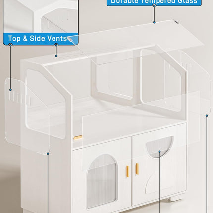 BUCATSTATE 100cm Gerbil Hamster Cage - 0.45m² Small Animal Cage - White
