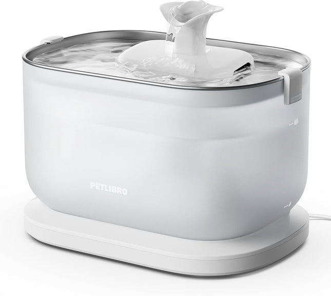 PETLIBRO Cat Fountain, Drinking Fountain for Cats with Wireless Pump, 2.5 L Dockstream Cat Fountain, Stainless Steel, 23 dB Ultra Quite, 2 Drinking Modes, Easy Cleaning, BPA-Free Cat Drinking Fountain