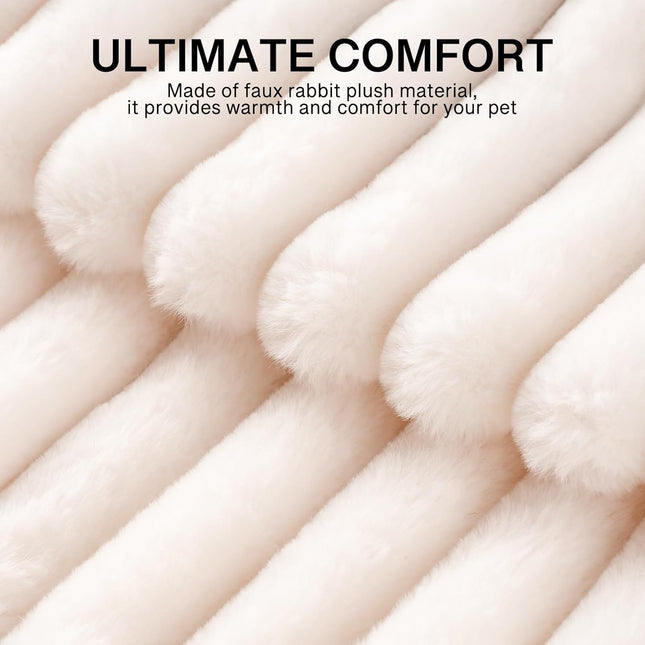 EDAGNY Stilvolle Hundebett Katzenbetten für Katzen, Weiches Rundes Hundebett für Kleine und Mittelgroße Hunde, Beruhigend Waschbares Haustierbett (Creme, M)