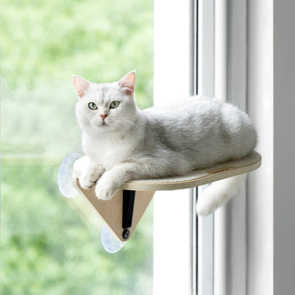 EDAGNY Katzenfenstersitzstange, Katzenkratzbaum und Katzenplattform mit starken Saugnäpfen für Hauskatzen (Grundfarbe, 1 PCS)