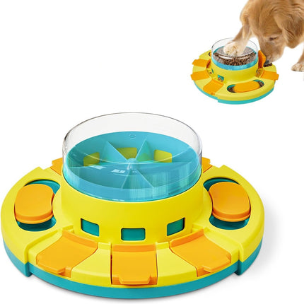 Potaroma Hundespielzeug Intelligenz, Hunde Intelligenzspielzeug 2 Ebenen Puzzle-Spielzeug, langsamer Feeder & Leckerli-Futterspielzeug, geeignet für kleine, mittlere & große Hunde, 10,7 cm Höhe