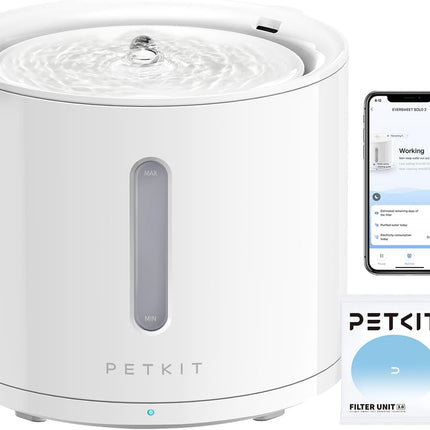 PETKIT Automatic Intelligent Drinking Fountain for Cats and Dogs, Wireless Water Pump, 2 L Visible Water Level with Filter, App Controlled, Ultra Quiet (Without Wireless Functionality)