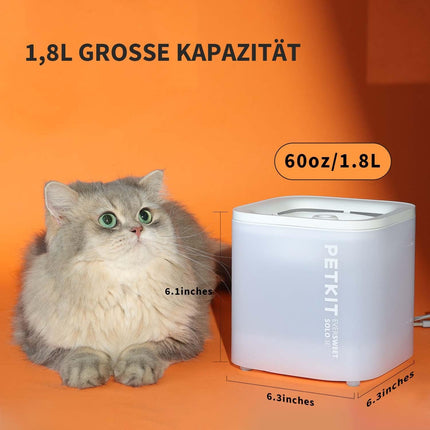 PETKIT Cybertail Cat Drinking Fountain, Dog Water Dispenser, 1.85 L Cat/Dog Water Fountain, Intelligent LED Light, 25 dB Extremely Quiet, Corded Water Dispenser, Cordless Water Pump