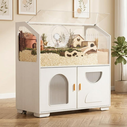 BUCATSTATE 100cm Gerbil Hamster Cage - 0.45m² Small Animal Cage - White