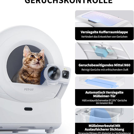 PETKIT Purobot Ultra Self-Cleaning Cat Litter Tray, Self-Cleaning with 1080P HD Camera, Intelligent Cleaning, Capacity 70 L, Health Monitoring AI, Ultra Quiet and Safe