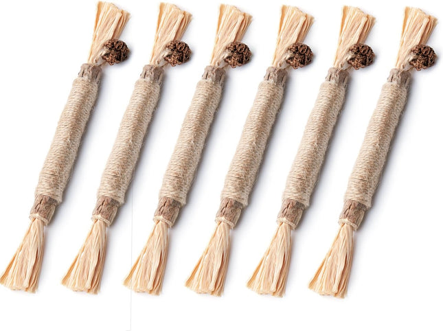 Potaroma Katzenminze Sticks, 6 Stück natürliche Katzen Kauhölzer Silvervine Sticks Katzenspielzeug, Kätzchen-Kauspielzeug für Zahnreinigung, Zahnpflege & Gegen Mundgeruch