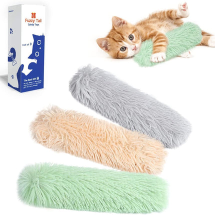 Potaroma Katzenspielzeug Set, 3er Katzenkissen mit Bio-Katzenminze Indoor, weiches & langlebiges Interaktives Spielzeug, Intelligenz- & Beschäftigungstraining, Selbstbeschäftigung für Kätzchen