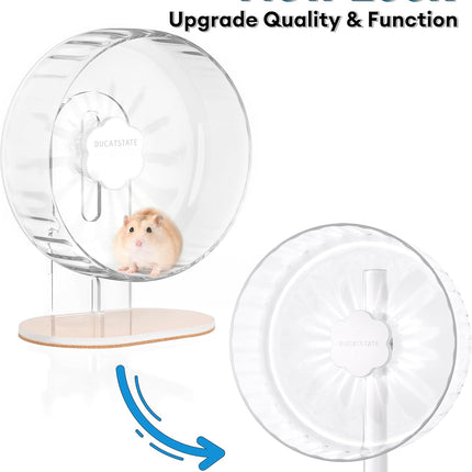 BUCATSTATE Hamster Wheel, 26 cm Running Wheel, Hamster Quiet Hamster Toy, Non-Slip Running Disc for Mouse, Small Animal, Pet (Transparent)