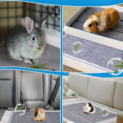 BUCATSTATE Disposable PIPI Pads for Guinea Pigs, 50 Pieces, 6 Layers Super Absorbent Small Animal Pee Pads, Bamboo Charcoal Pipipads for Odour Control - Ideal for Rabbits, Ferrets (60 x 45 cm)