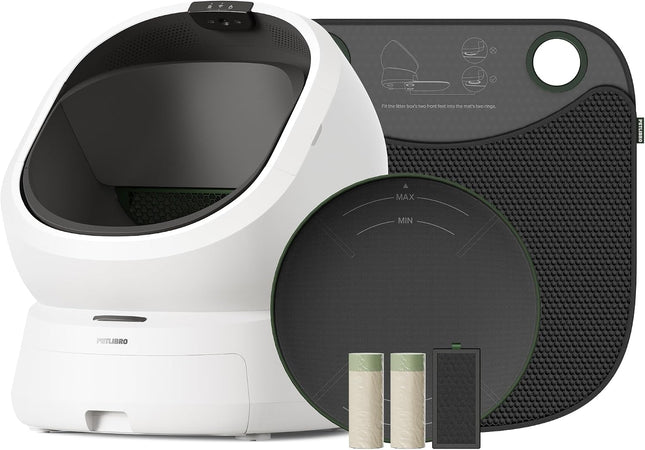 PETLIBRO Automatic Cat Litter Tray Bundle with Accessory Kit - Top Open Self-Cleaning Litter Tray with AI Camera for Waste Analysis, Multi-Cat Detection