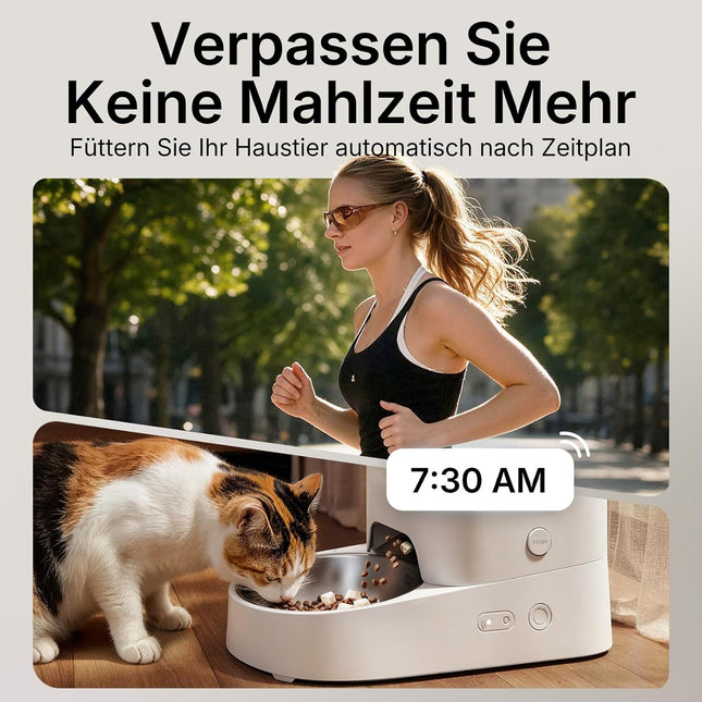 PETKIT Automatic Cat Feeder, 3 L, 1–10 Meals/Day for 1–15 Days, 304 Stainless Steel Bowl, Fresh Lock Technology