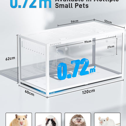 BUCATSTATE Hamster Cage 3.0 - Small Animal Cage Large 120 L x 60 W x 62 H