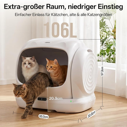 UBPET C41 Pro Cat Litter Tray Self-Cleaning with Camera, XXXL Self-Cleaning Cat Litter Tray with App Control, Precise Multi-Cat Detection, Automatic Cat Litter Tray for Multiple Cats