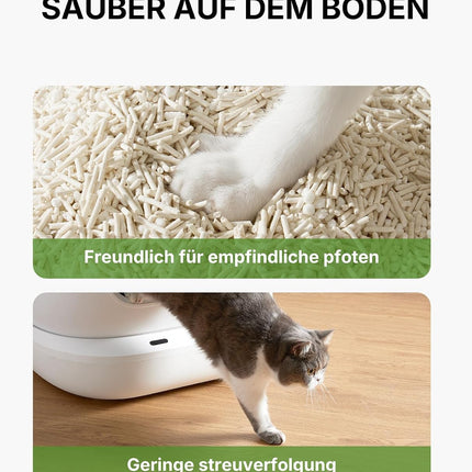 PETKIT Clumping Cat Litter, Plant-Based, 9.6 kg, 100% Natural, Dust-Free, Odour-Neutralising, Biodegradable, No Gluing, Easy to Scoop, 4 x 2.4 kg Bags