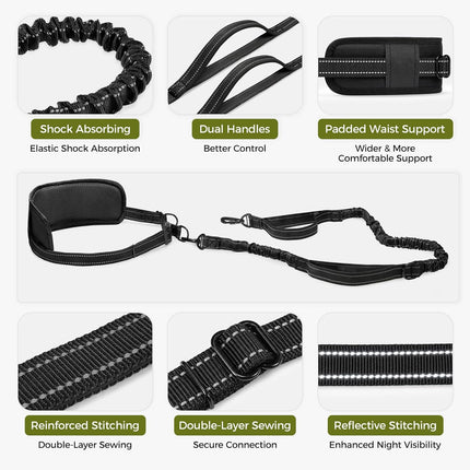 Gimars Jogging Lead for Dogs with Thick, Soft Belly Strap, Hands-Free