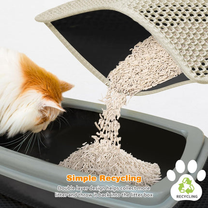 Katzenklo Matte 30X30cm, Doppelschicht EVA Katzenstreumatte Wasserundurchlässig - Geruchsneutral mit Anti-Rutsch Katzenmatte, Einfache Reinigung katzenklomatte für Alle Katzen