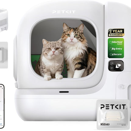 PETKIT Purobot Max 3 Self-Cleaning Cat Litter Tray, 76 L Cat Litter Tray, Self-Cleaning, Double Odour Elimination, 43% Enlarged Entrance, Improved Leak-proof Inner Cover for Multiple Cats
