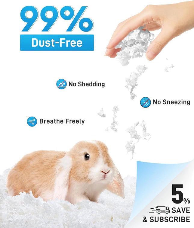 BUCATSTATE Hamster Litter, 50 L, Paper Bedding for Small Animals, Particularly Absorbent & 99.9% Dust-Free Small Animal Litter for Guinea Pigs, Rabbits, Pets, Mice, Gerbils, Rodents (White)