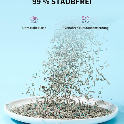 PETKIT 5-in-1 Mixed Cat Litter, Flushable, Odourless, Activated Carbon, Extremely Absorbent and Quick Drying Tofu Cat Litter (Four Pockets)