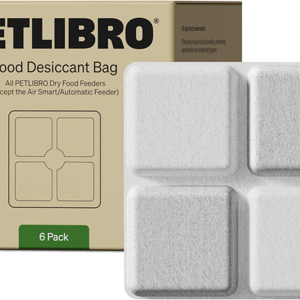 PETLIBRO 6 Pack Cat Dog Feeder Bags Keep Pet Food Dry and Fresh, 3 Month Set Replacement Desiccant Pads Suitable for AF005, AF006, AF103, AF203,AF301