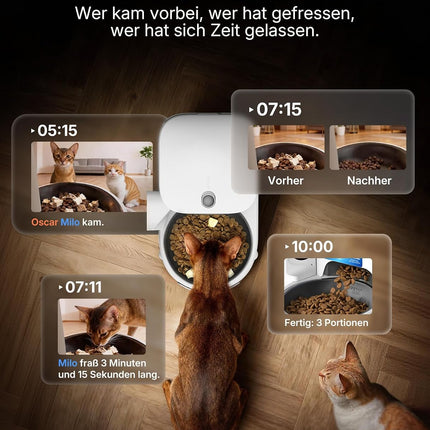PETKIT YumShare Solo 2 Automatic Feeder with Camera, Face Detection for Multiple Cats, AI Automatic Cat Feeder, 3L Cat Feeder, Automatic Feeder for Cats and Dogs, 2.4 & 5G Wi-Fi