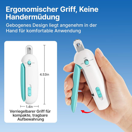 Potaroma Katzennagelschere mit verstellbarem 3-Größen-Schneideloch & integriertem Nagelfeilen | Sicherer Krallen-Schneider für Kätzchen & Indoor-Katzen | Anti-Spritz Krallenschneider