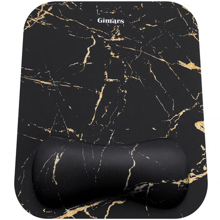 Gimars Mouse Mat with Gel Cushion, Ergonomic Mouse Pad with Hand Rest, Gel Memory Foam Waterproof Mouse Pads with Wrist Rest for Computer Laptop Offfice Home, Black