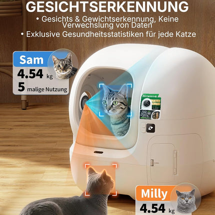 PETKIT PUROBOT Max Pro 2 Self-Cleaning Cat Litter Tray, Self-Cleaning with Camera, Intelligent Cleaning, Precise Multi-Cat Detection, AI Health Tracking, for Multiple Cats