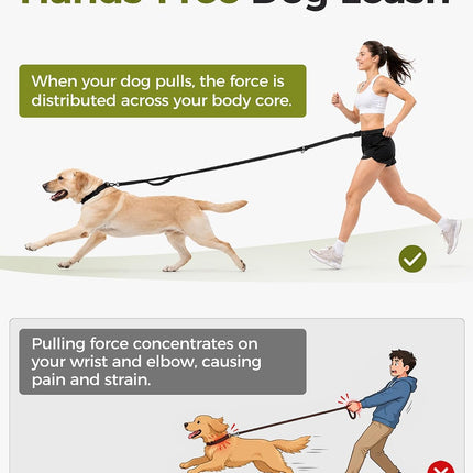 Gimars Free Handle Dog Lead for Hanging and Jogging