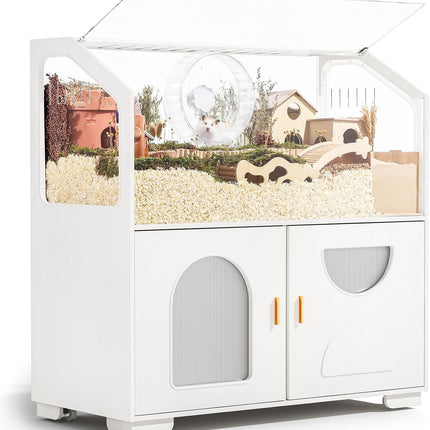 BUCATSTATE 100cm Gerbil Hamster Cage - 0.45m² Small Animal Cage - White