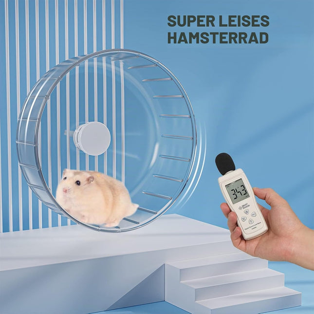 Bucatstate Hamster Wheel, 18 cm Balance Wheel, Hamster Quiet Hamster Toy, Transparent for Totoro Mouse, Squirrel, Chinchillas, Small Animal, Pet