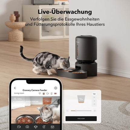 Petlibro 5L Automatic Cat Feeder 2 Bowls with 1080P Camera