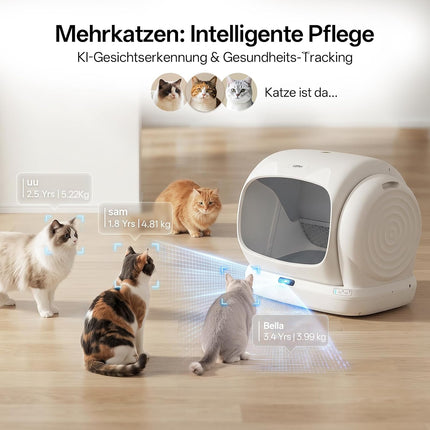 UBPET C41 Pro Cat Litter Tray Self-Cleaning with Camera, XXXL Self-Cleaning Cat Litter Tray with App Control, Precise Multi-Cat Detection, Automatic Cat Litter Tray for Multiple Cats