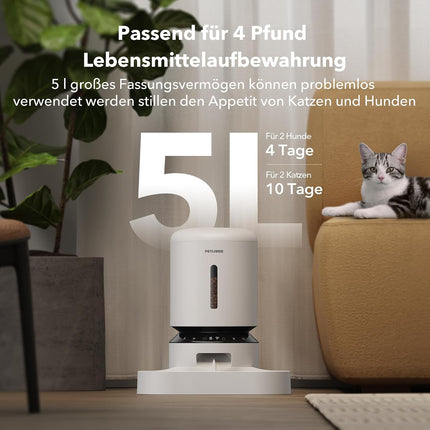 PETLIBRO 5L Automatic Cat Feeder for 2 Cats with 5G WiFi and App