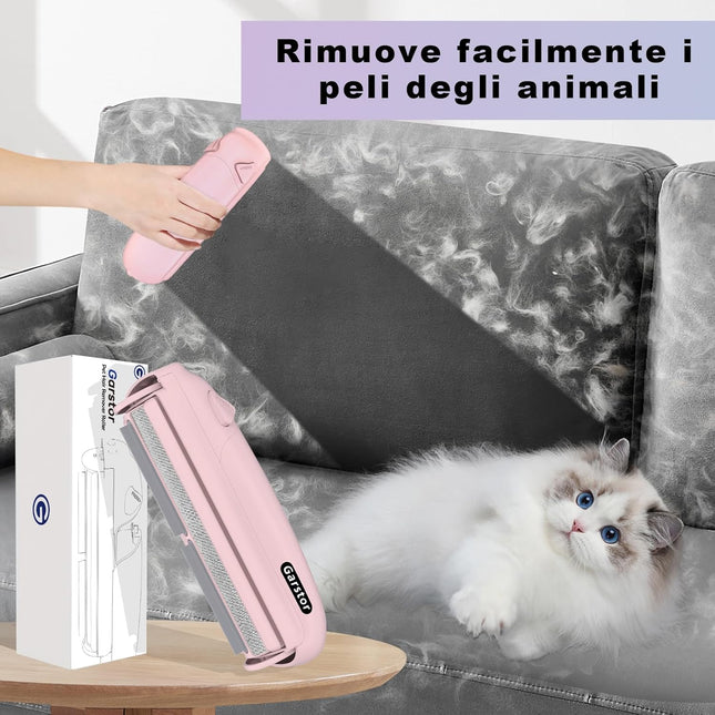Katzenhaarentferner, Hundehaarentferner, Tierhaarentferner Fusselrolle, Fusselbürste für Tierhaar, für Sofa, Bett, Teppich, Kratzbaum, Rosa