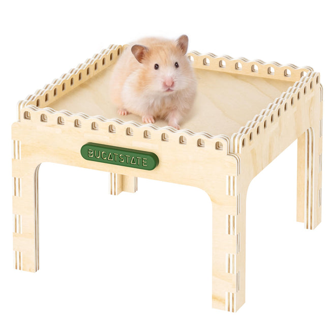 BUCATSTATE Wooden Hamster Ladder with Platform