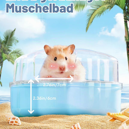 BUCATSTATE Hamster Sand Bathroom, Hamster Sand Bath Sandpit Toilet with Shovel Sand Dry Bath Container for Chinchilla, Golden Bears, Gerbil (STABERPINK-L)