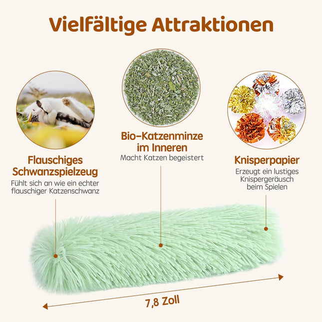 Potaroma Katzenspielzeug Set, 3er Katzenkissen mit Bio-Katzenminze Indoor, weiches & langlebiges Interaktives Spielzeug, Intelligenz- & Beschäftigungstraining, Selbstbeschäftigung für Kätzchen