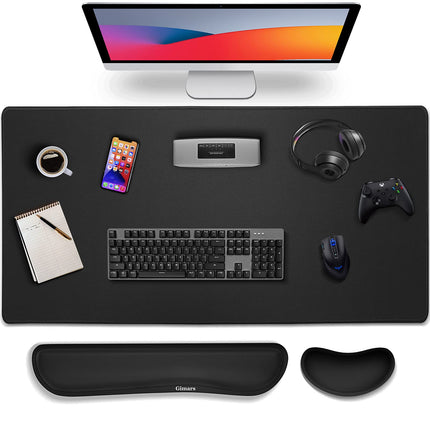 Gimars 4-in-1 XXL Gaming Mouse Mat with Gel Cushion, Ergonomic Wrist Rest Keyboard, 800 x 305 mm Mousepad, Table Mat, Gaming Accessories, Wrist Rest for PC, MacBook, Laptop, Topographic Map